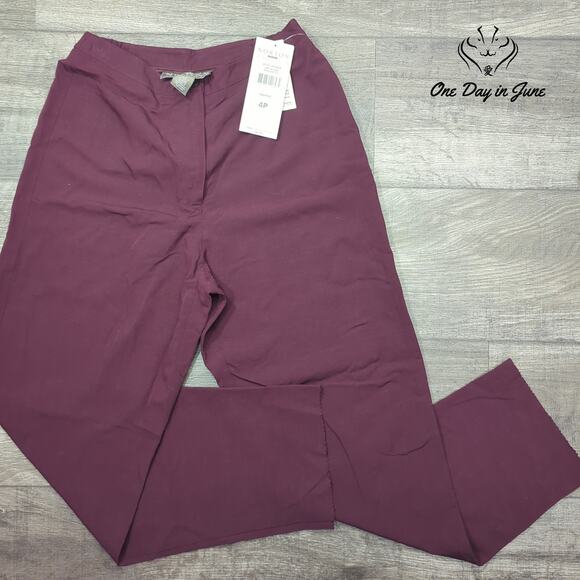 Norton McNaughton Petites Bastille Straight Leg Pants Size 4P - Picture 1 of 6